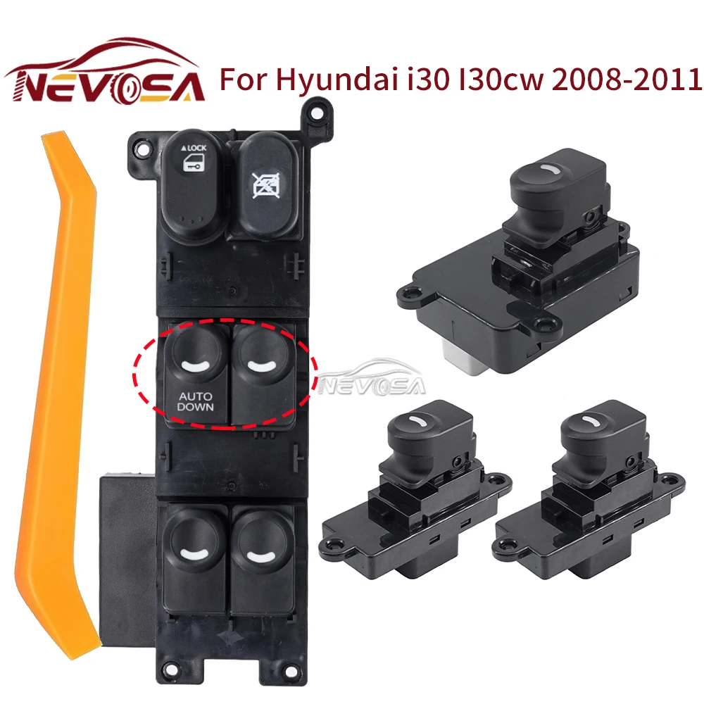 Car Front Left Window Control Switch Lifter Button Driver Side 93570-2L010 For Hyundai i30 I30cw 2008 2009 2010 2011 935702L010