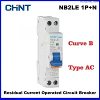 CHINT NB2LE curva B tipo AC 1P + N interruptor de protección contra fugas operado por corriente Residual disyuntor RCBO 30MA 10A 16A 20A 25A