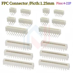 10Pcs 1.25mm FPC/FFC Connector LCD Flexible Flat Cable Socket Double Row 4/5/6/7/8/9/10/11/12/14/16/18/20/22/24/26/28/30/32 Pin