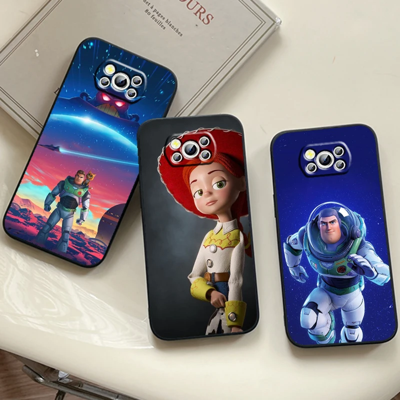 Toy Story Buzz Lightyear For Xiaomi Mi Poco F5 F4 F3 X6 X5 X4 X3 M6 M5 M5S M4 M3 C65 Pro GT NFC 5G Black Funda Phone Case