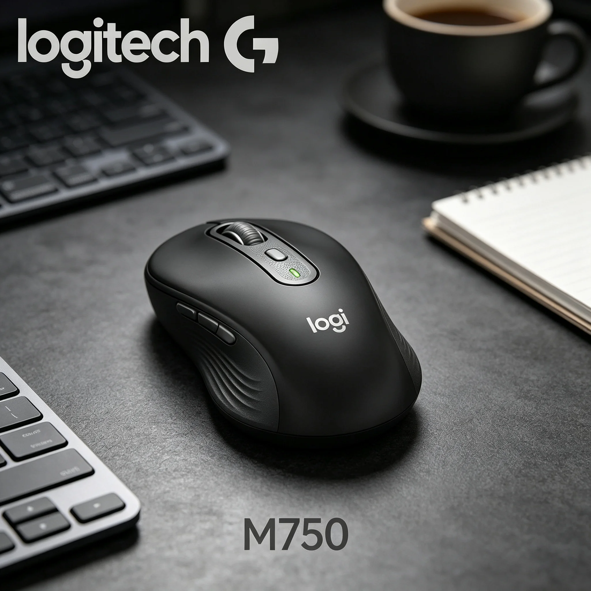 Logitech M750 Wireless Optical Office Mouse Accurate Sensor Stable Tracking On Desk Wood Table Various Office Surfaces