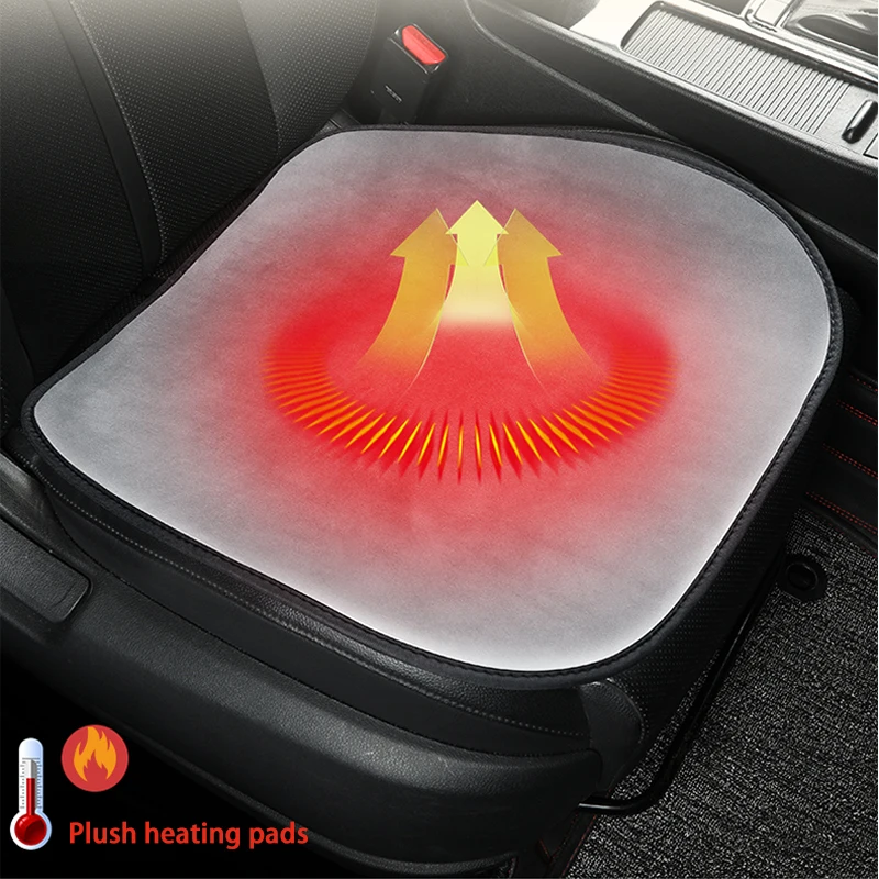 Winter Universal Car Seat Heating Pad Car Heated Seat Covers Pads Plush Heated Auto Warmer Interior Seat Protector Heater Mat
