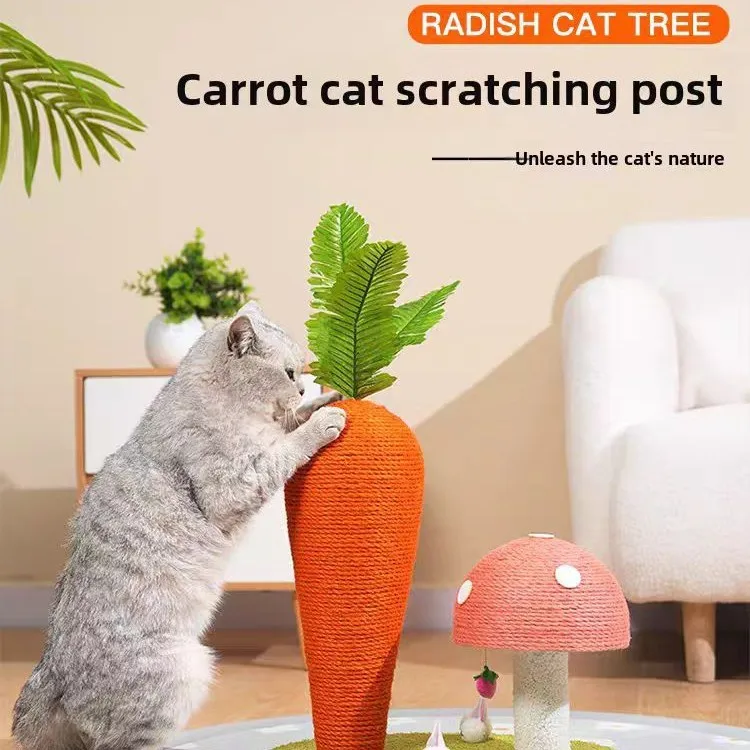 

Sisal cat scratching post, carrot-shaped cat scratching board, cat climbing frame. They are all pet toys