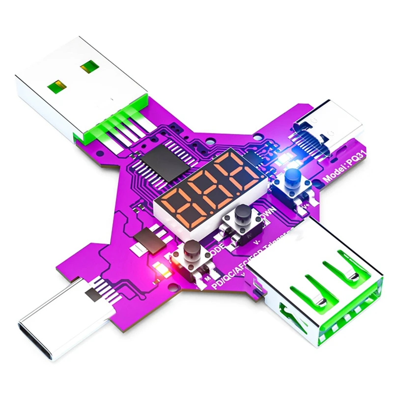 2 In 1 PD3.1 28V Fast Protocol Charge Trigger Decoy Voltmeter Qualcomm QC PD 5V 9V 12V 15V 20V Trigger Voltage Detector