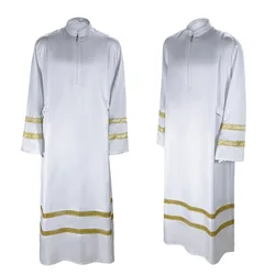 Middle East Arab Christian Catholic Priests Cospaly Clergy Robes Priest Saints Halloween White Clothing Robes Costume