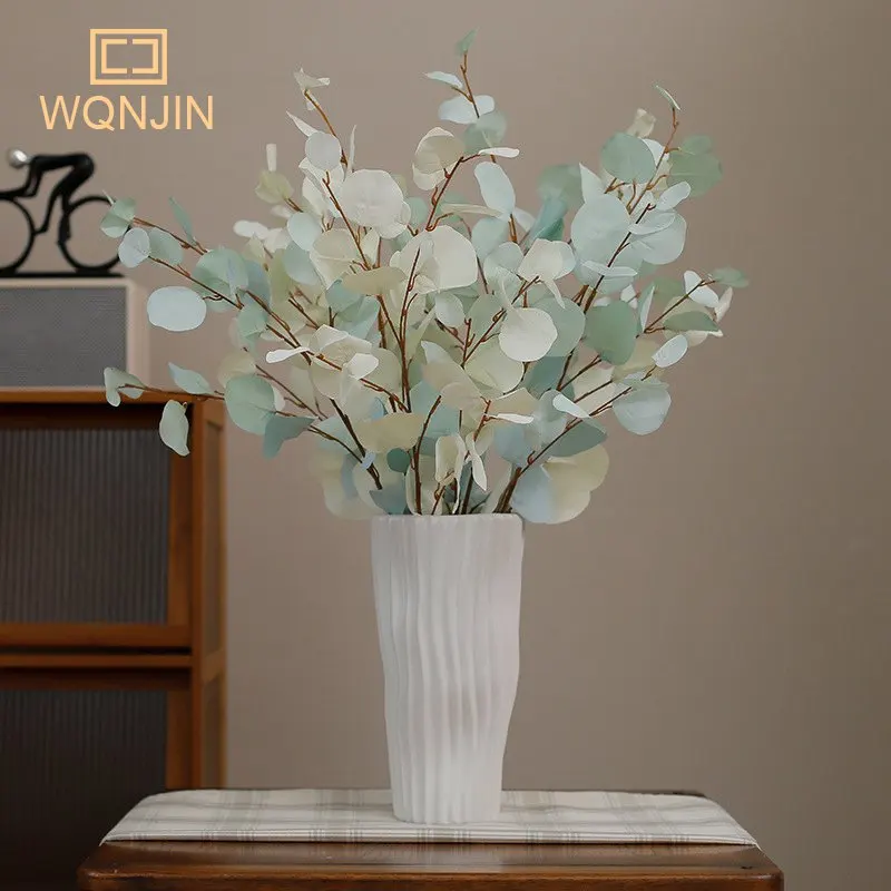 1pc, Hotel hochzeits dekoration Herbst baum blätter künstliche Blumen simulation Eukalyptus apfel blätter – Detail 3