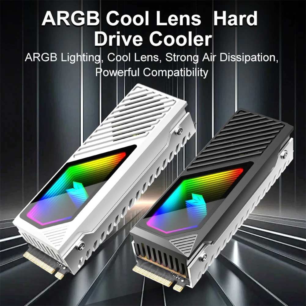 M.2 2280 SSD ヒートシンク SSD アルミニウム合金ラジエーター 内蔵ファン 5V 3 ピン ARGB ソリッドステートドライブクーラー M.2 ラジエーター M.2 2280 用