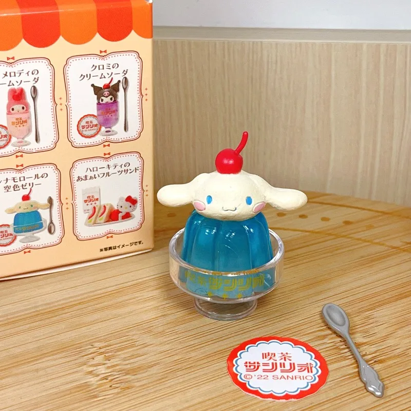 Loja de chá e salão de sobremesa coleção cinnamoroll brinquedo em miniatura melodia estatuetas modelo bonito brinquedo ornamento presente