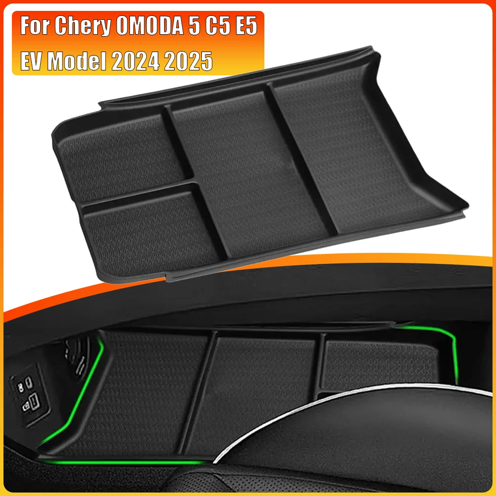 

Black Center Console Lower Storage Box for Chery OMODA 5 C5 E5 EV Model 2024 2025 Organizers Tidying Automobiles Accessories