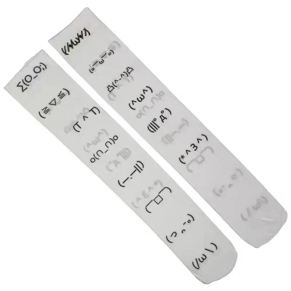 Letter Print Long Socks White Graffiti Socks Thigh High Stockings Over Knee Stockings Harajuku Style Printed Over-knee Socks