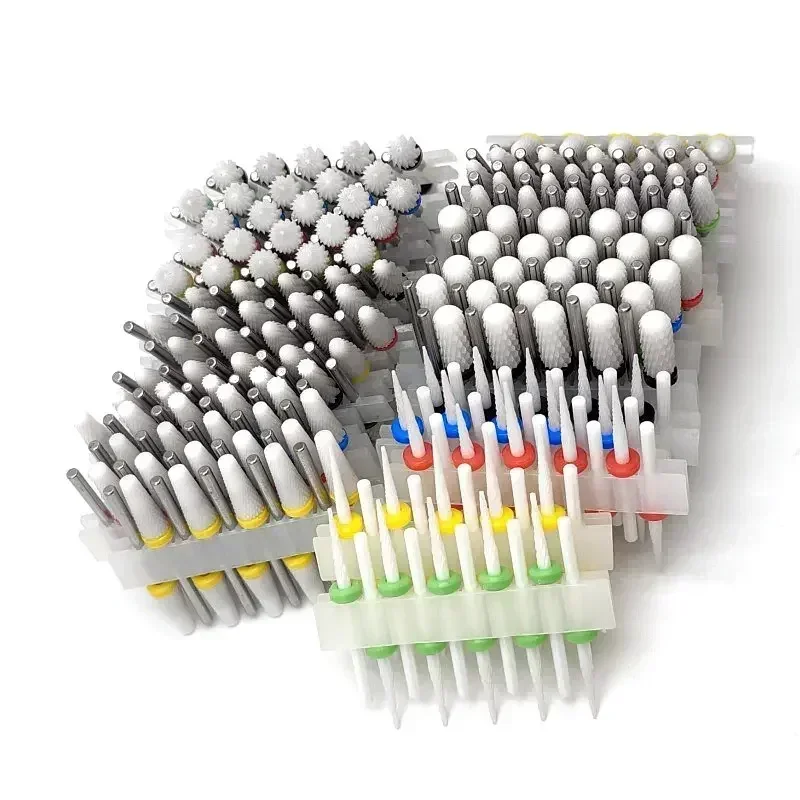 

10 Ceramic Drill Bits, Milling Cutters, Rotating Nail Polish Grinding Machine Accessories, Overflow Removal Tool Accessories