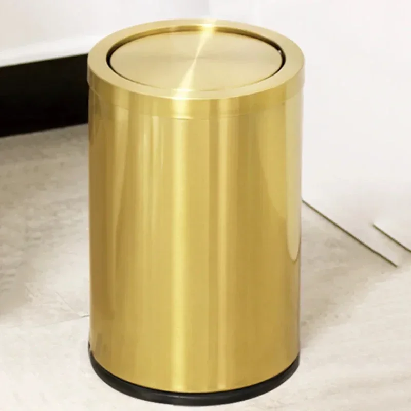 

Waste Bins Golden Wastebasket Bedroom Garbage Kitchen Office Small Trash Can Bathroom Мусорное Ведро 분리수거함 Kitchen Accessories