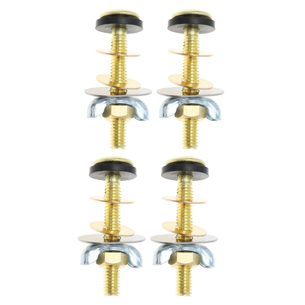 

4 Pcs Toilet Fixing Bolts Bowl Caps for Repair Kit Parts inside Tank Screws Iron Galvanized