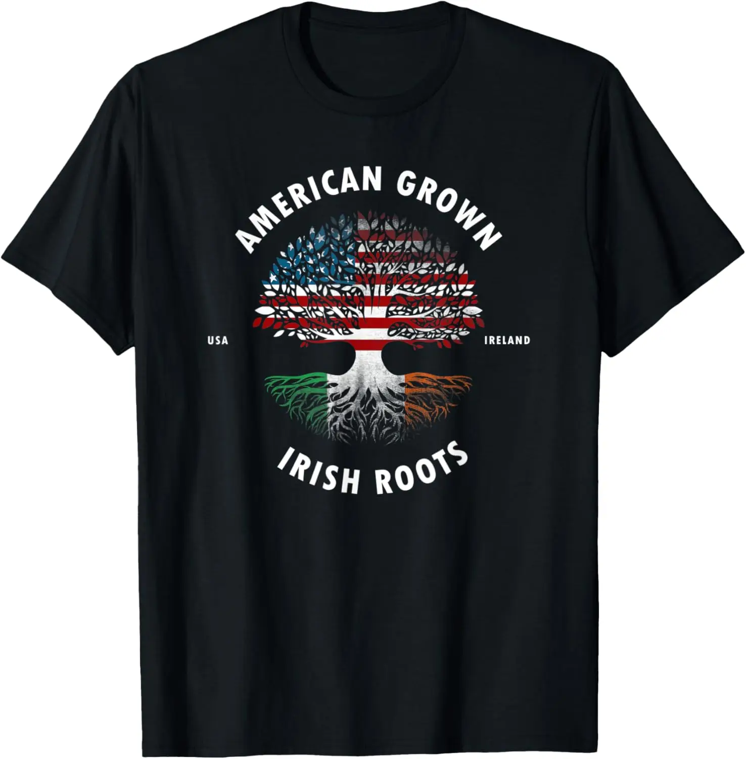 American grown Irish roots flag Ireland st Patricks day T-Shirt