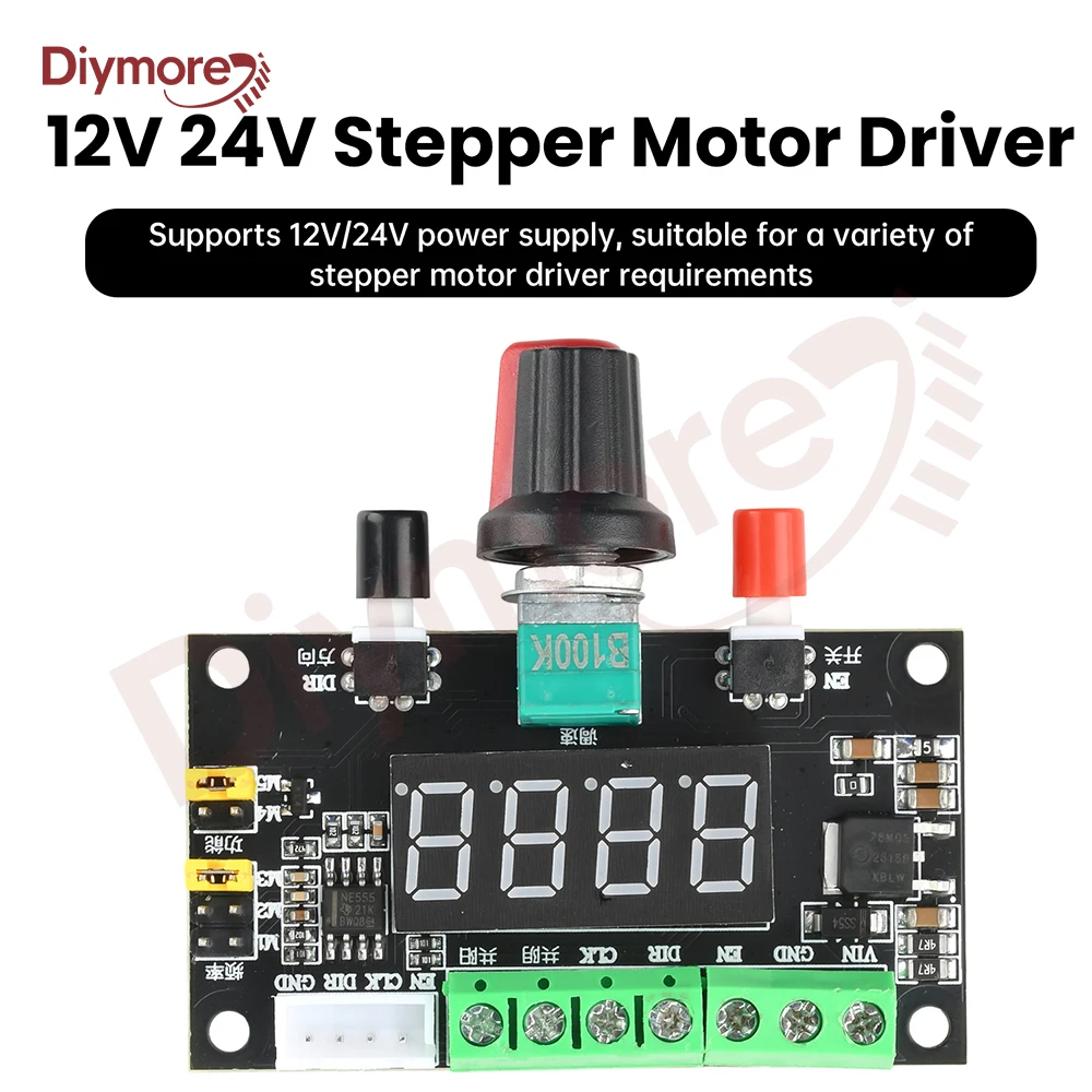 12V/24V PWM Pulse Signal Generator Stepper Motor Driver Forward/Reverse Controller Speed Control Module