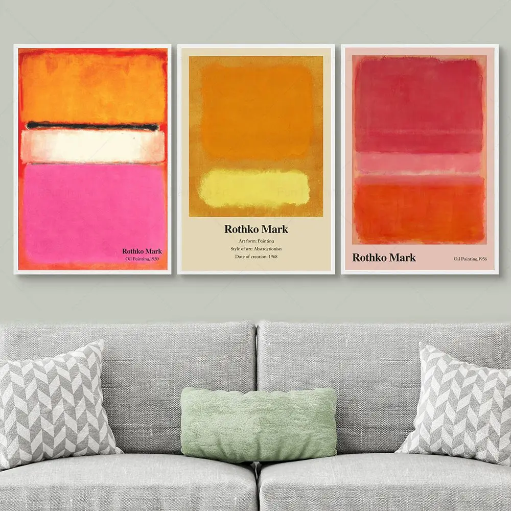 Mark Rothko Poster Color Blocks Abstract Modern Art Minimalist Canvas Painting Print Wall Art Picture for Living Room Home Decor