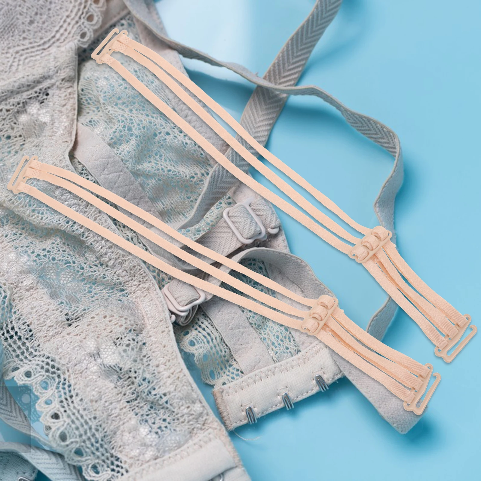 

2 Pairs Bra Adjustable Replacement Straps Elastic Extenders Bras Lingerie Nylon Non Slip Thin Shoulder