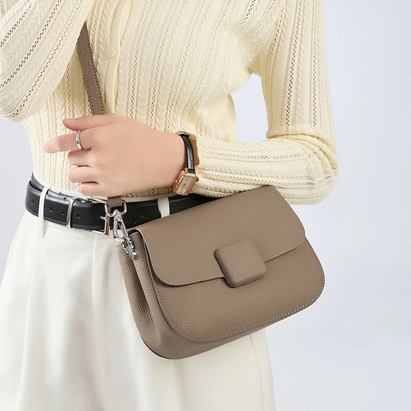 

Women's Cow Genuine Leather Shoulder Bags Female Fashion Luxury Commute Soft Handbags Ladies Travel Retro Cowhide Crossbody Bag