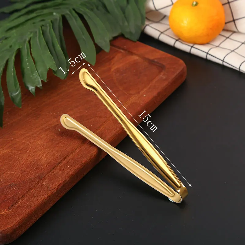 Dropshipping Stainless Steel Non-stick BBQ Tongs Smart Pastry Grill Meat Kitchen Clip Accessories Cooking Clamp Gold/Silver