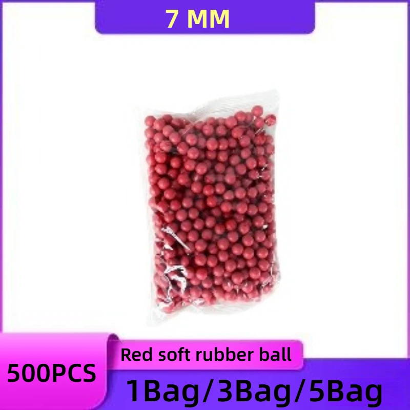 

7MM Soft Rubber Ball Bullets 500pcs/Bag Red Safe Toy Accessories For Outdoor Play