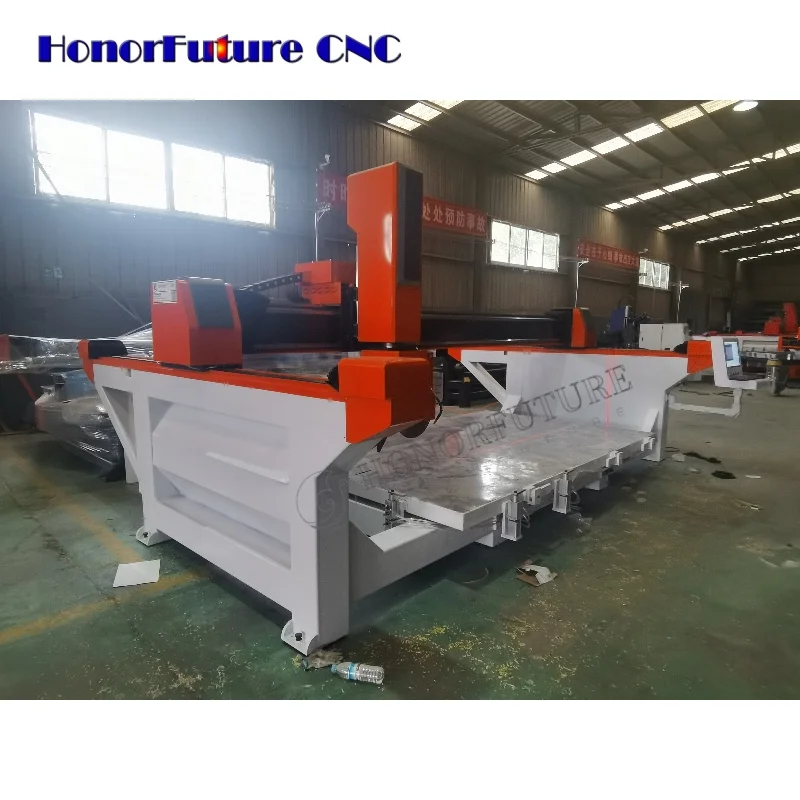 آلة قطع الحجر على الجسر CNC 3220 مصممة خصيصًا لقطع الحجر والرخام والجرانيت الهندسي مقاس 3200*2000 مم كبيرة