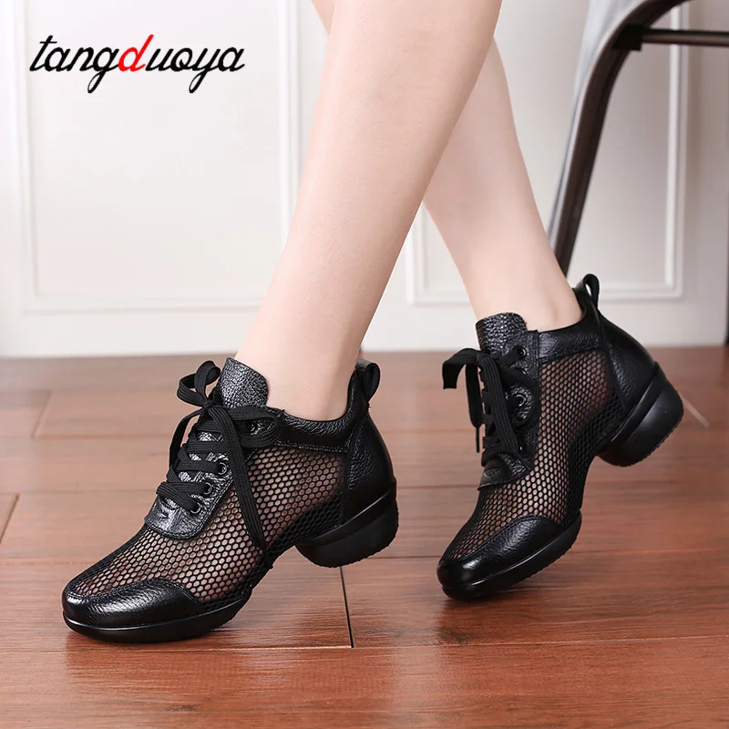 Sepatu dansa Jazz wanita, baru datang sepatu kets kain jaring sepatu jazz sepatu olahraga dansa latin sepatu dansa ballroom