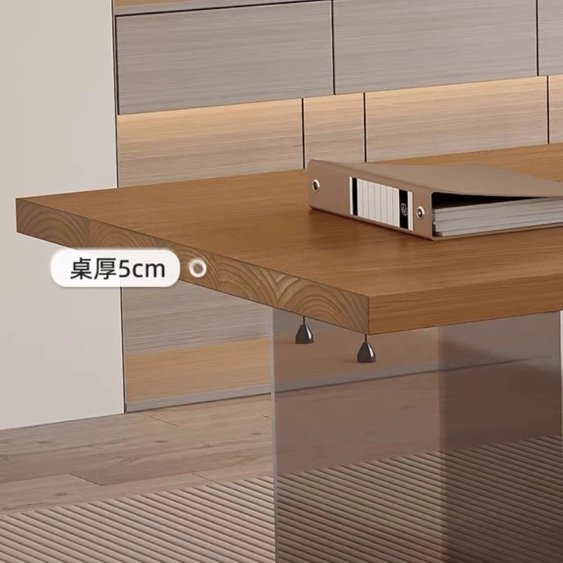 Immagine 6: Scrivania Flottante in Acrilico e Legno Stile Italiano, Moderna e Semplice per Soggiorno e Studio, Arredamento per Ufficio e Casa FYFD