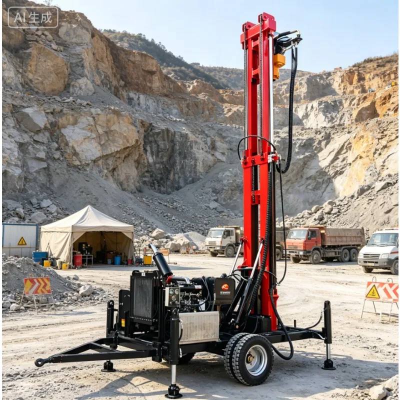 Customized Water Drilling Rig High-quality Small Wheeled Tracked Water Well Drilling Rig Multi Functional Household Drilling Rig