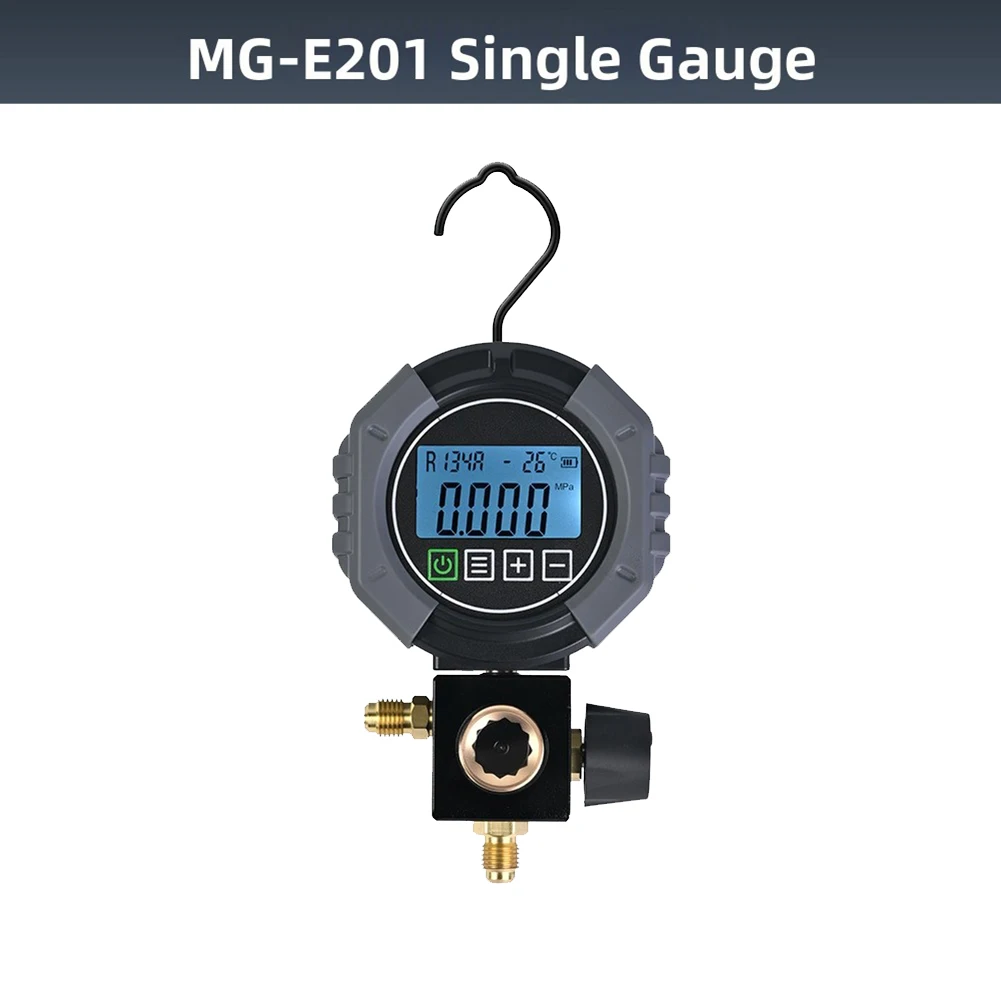 HVAC Charging And Testing Device Digital Manifold ABS Material Sensor Refresh 1s Auto Shutdown 30min 0-6000 KPa Range