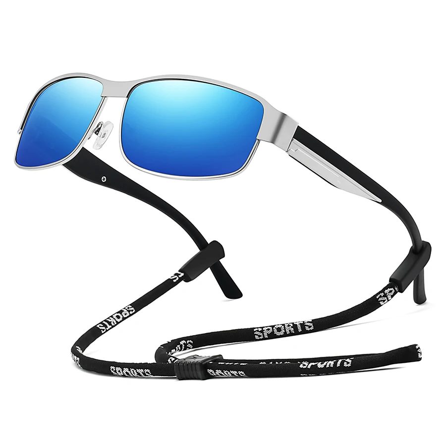 نظارات شمسية عصرية بإطار معدني UV400 للرجال والنساء، نظارات أمان عصرية خفيفة الوزن وملونة للقيادة والصيد في الهواء الطلق