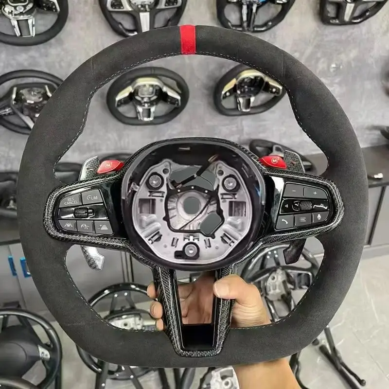 Customizable Upgrade Suede CS Steering Wheel For BMW M3 M4 G80 G82 X3 G01 X4 G02 X5 G05 X6 G06 G11 G12 G20 G30 Z4 G29 M1 M2