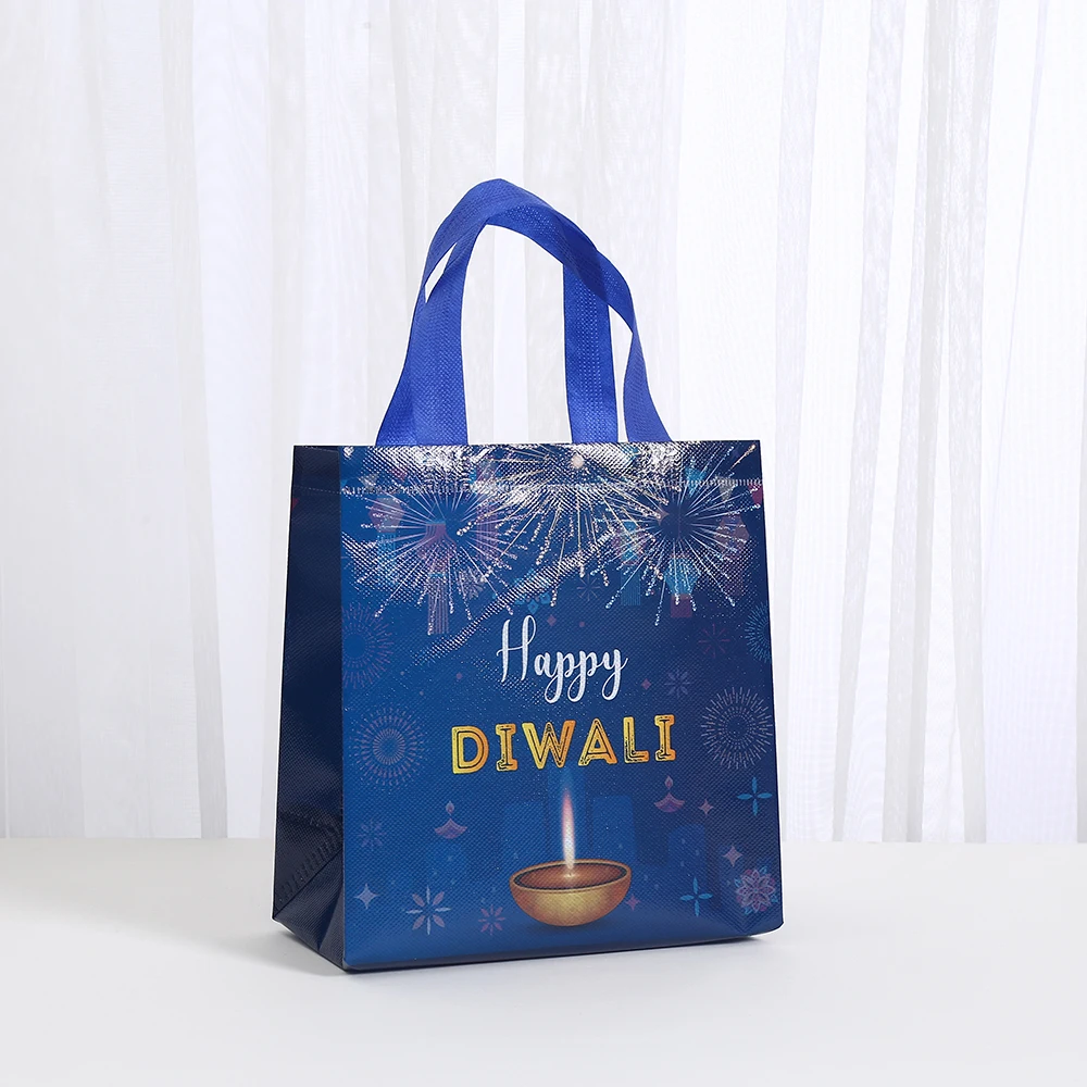 StoBag, Vibrant Indian Diwali Gift Tote Bags, Reusable non woven,  for festive supplies, packing goodies, candy toys, 12/30pcs