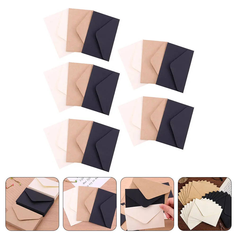 30Pcs Kraft Paper Envelopes Retro Vintage Rectangular Letter Envelopes for Cards Invitations Crafts
