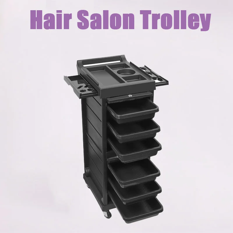 Multifunctional Salon Trolley, Beauty Hairdressing Tool Cart, Barber Shop Storage, 5-Layer Shelf, Portable Hair Salon Equipment