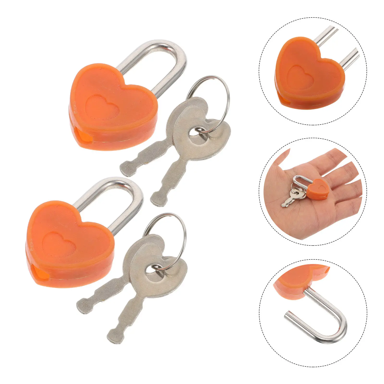 10 Sets Mini Lock for Diary Book Heart Chest Shaped Padlock Storage with Key