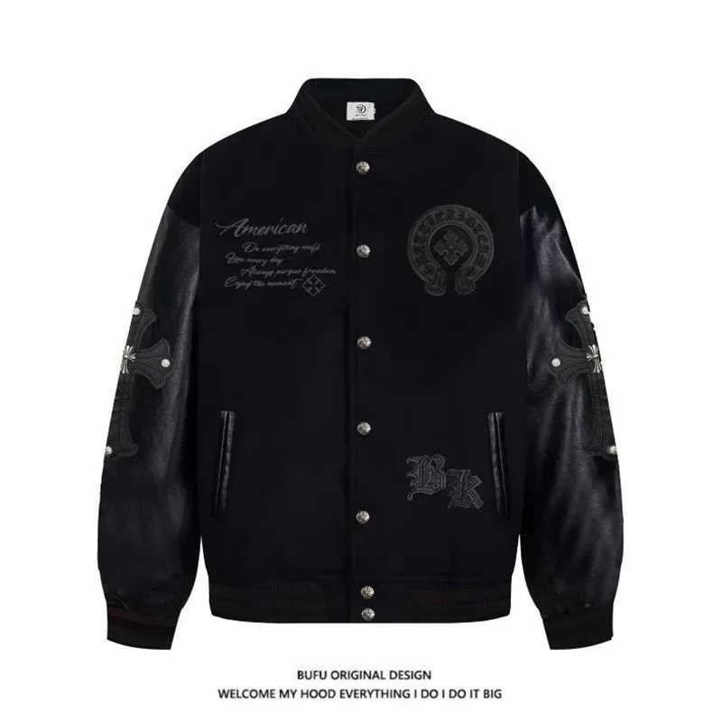 

Осень и весна, новая модная тенденция, американская винтажная бейсбольная куртка, мужская повседневная свободная спортивная куртка больших размеров, высококачественный пиджак