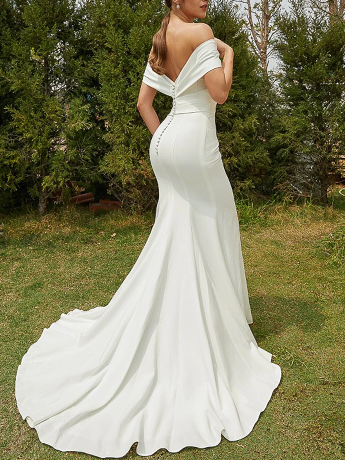 เซ็กซี่Elegant Mermaidชุดราตรีอย่างเป็นทางการปิดไหล่ลูกไม้ผ้ายืดสูงแยกแขนกุดแปรงรถไฟ 2025 ฟรีที่กําหนดเอง