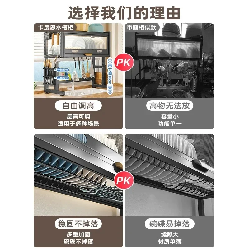 Kitchen Sink Shelf Countertop Dust Shelf Dishwasher Drain Rack Dish Shelf Dish Storage Rack Above Sink