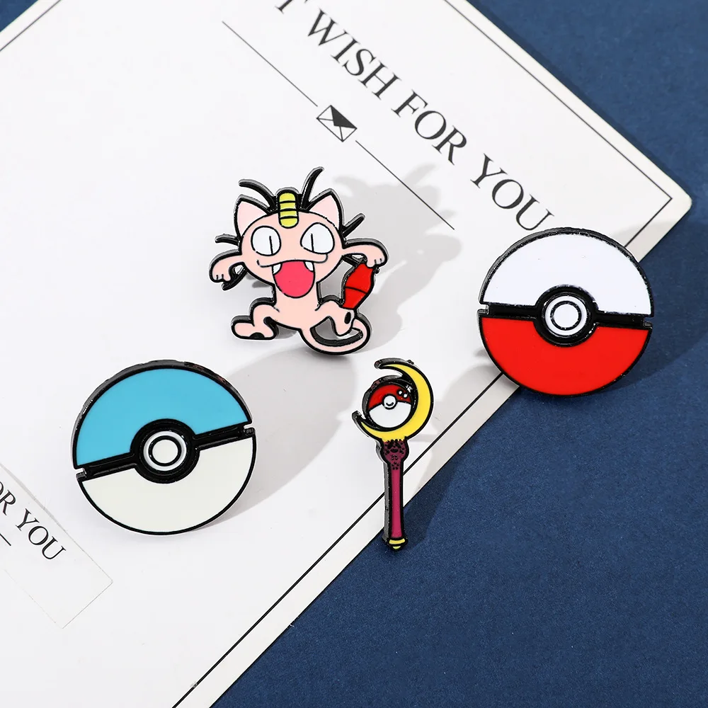 Pokemon Broche Anime Actiefiguren Pikachu Charizard Mewtwo Meowth Poké Ball Emaille Sieraden Schattige Spelden Kinderen Verjaardagscadeaus