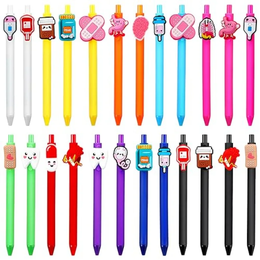 

Набор ручек Nue, 24 шт., подарки Nuing Appreciation, оптом, милые новинки, шариковые ручки с героями мультфильмов, медицинские тематические офисные принадлежности для Nues Do