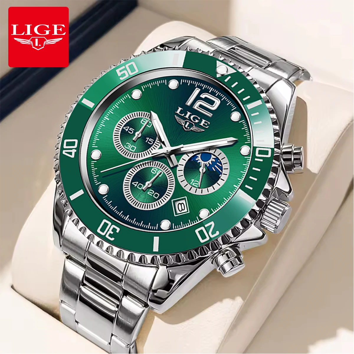 LIGE New Mens Watches for Men Sport Waterproof Stainless Steel Quartz Watch Luxury Man Business Luminous Clock Relogio Masculino