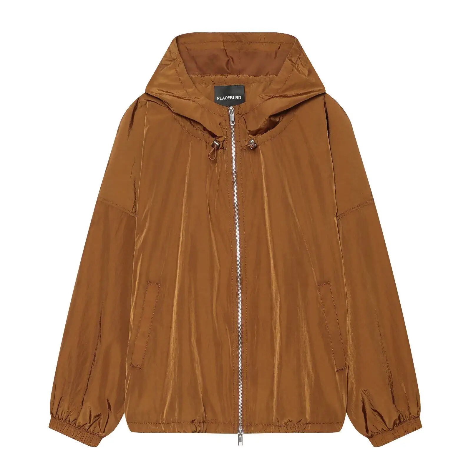 SuperAen Autumn New European and American Style Women's Clothing Hooded Nylon Coats Oversize High Street Orange Casual Jackets
