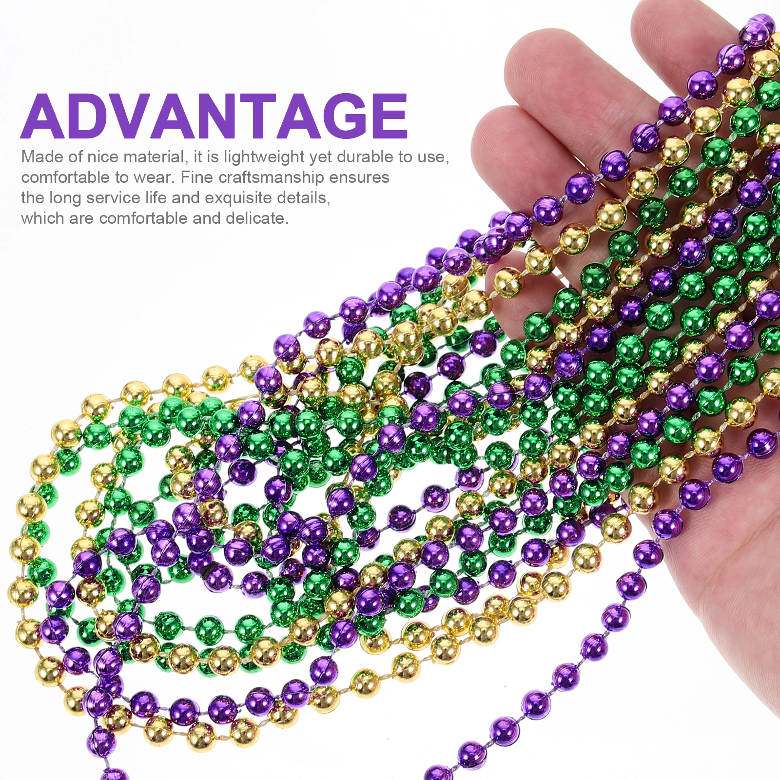 12 Pcs Necklace Bead Chain Decoration Carnival Accessories Dress up Beaded Necklaces Beads Ethnic Style