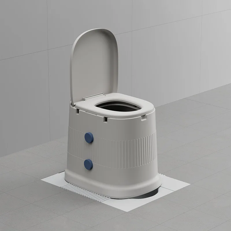 

Bedside Toilet for Seniors, Portable Raised Toilet Seat with Wheels, Mobile Commode & Urinal Bucket for Home Care Patients