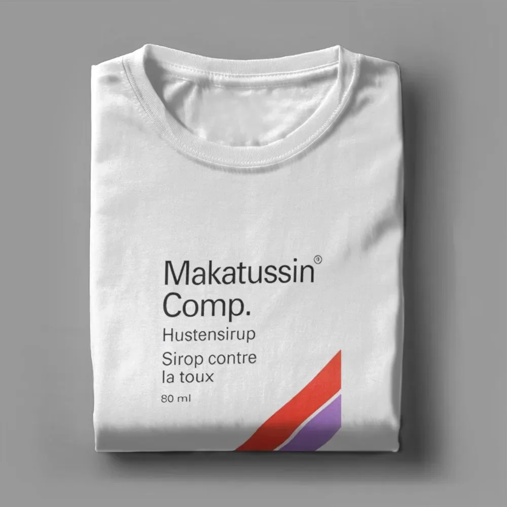 

Summer T-Shirts Makatussin Comp 80ml Label Vintage Cotton Men Women Tee Shirt Short Sleeve Funny T Shirts Crewneck Male Clothes
