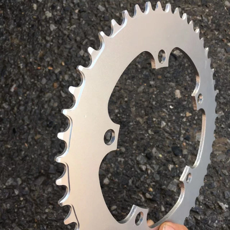 Road Bike 130BCD Thickened Chainring 50T Narrow Wide 8/9/10/11 Positive and Negative TeethPositive Sandblasting Silver