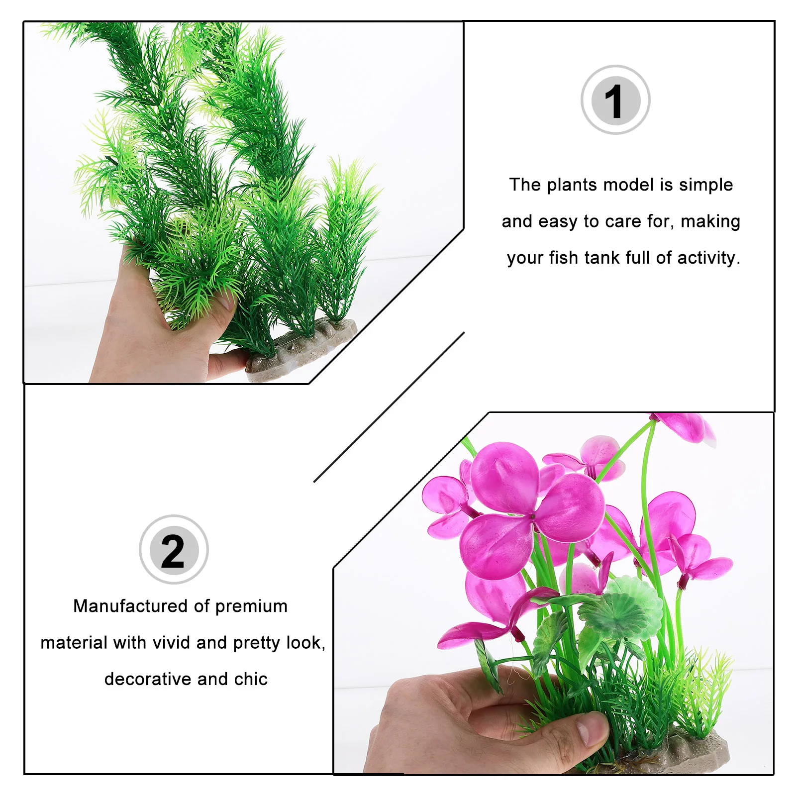 

7Pcs Aquarium Plant Plastic Simulation Fish Tank Decoration Accessories Realistic Artificial Plants for Fish Tank Supplies