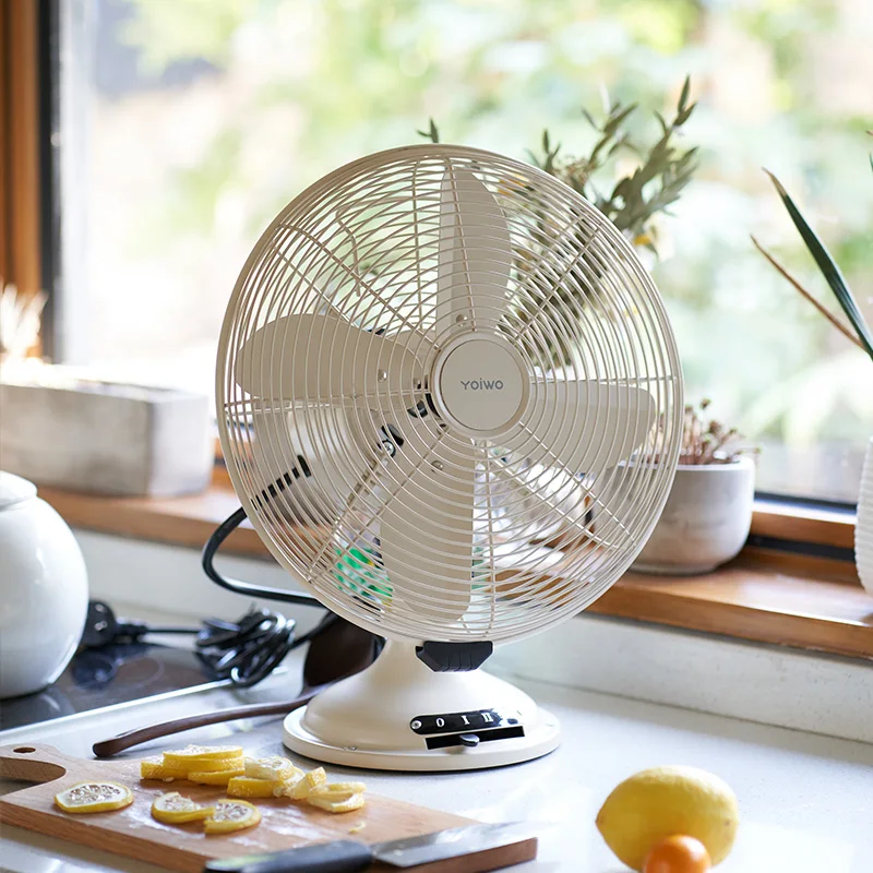 

Retro Mechanical Electric Fans Literary Old-fashioned Floor Fans Desktop Antique Nostalgic Home Shaking Head Desk Fan Metal Fans