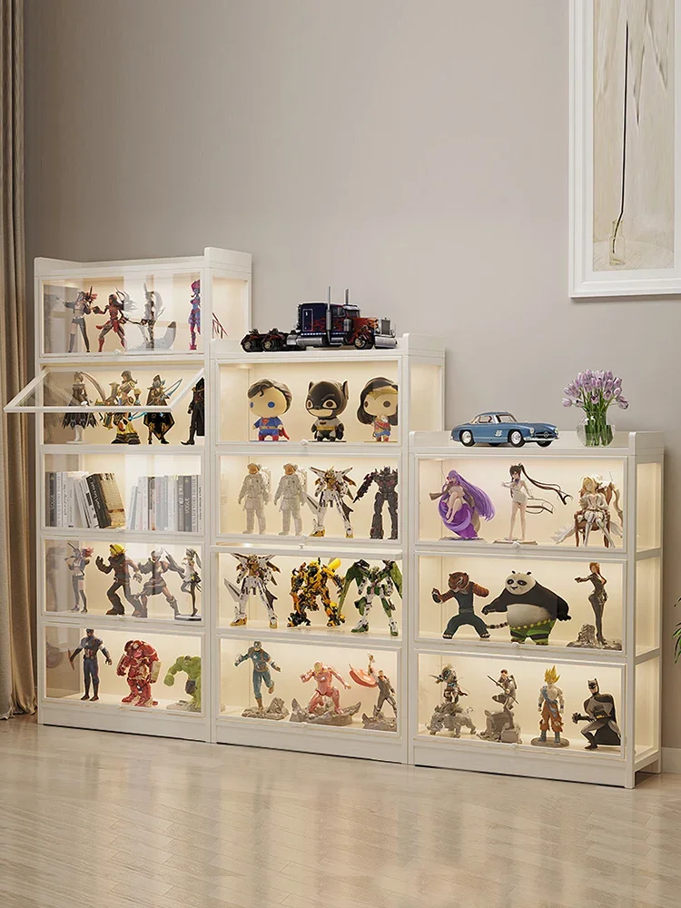 

Display Cabinet For Figures Acrylic Transparent Dustproof Display Case Living Room Storage Box Commodity Shelf Bookcase Shelving
