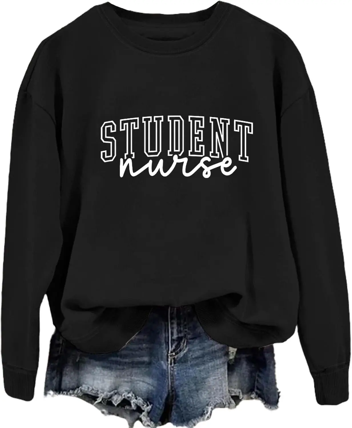 Student Nurse Sweatshirt, Nursing School Sweatshirt, Future Nurse Shirt, Womens Crewneck Graphic Pullover Tops